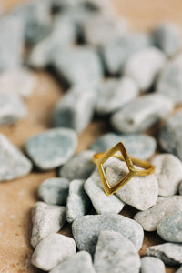 Open Diamond Brass Ring