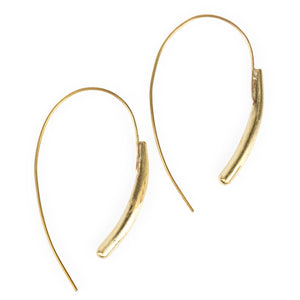 Golden Hook Earrings Made from Bomb Casings