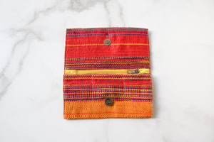 Madagascar Woven Wallet: Yellow and Pink Stripe Style #4