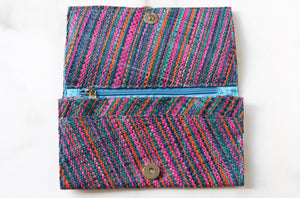 Madagascar Woven Wallet Blue and Pink Style #2