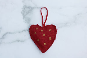 Haiti Red and Gold Dotted Ornament