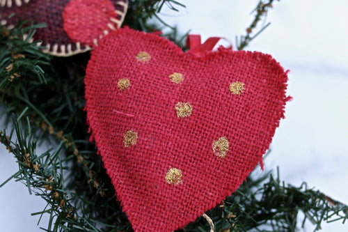 Haiti Red and Gold Dotted Ornament
