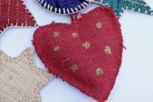 Haiti Red and Gold Dotted Ornament